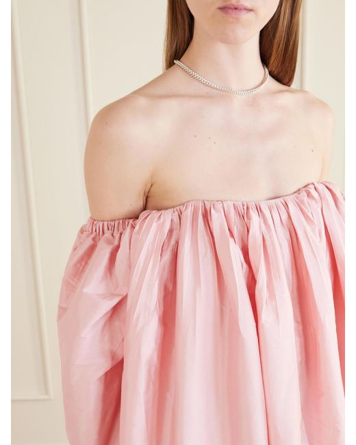 Abadia Pink Eleanor Off-The-Shoulder Taffeta Gown