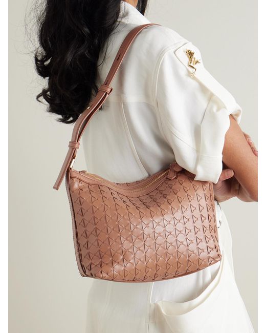 Serapian Brown Anì Schultertasche Aus Mosaico-Leder