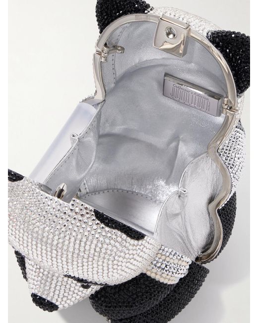 Judith Leiber Black Teddy Bear Ling Crystal-Embellished-Tone Clutch
