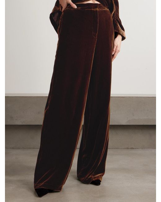 Olivia Von Halle Red Jagger Velvet Pajama Set