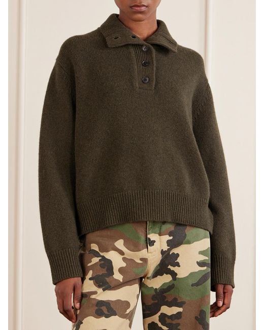 Nili Lotan Green Renata Wool Sweater