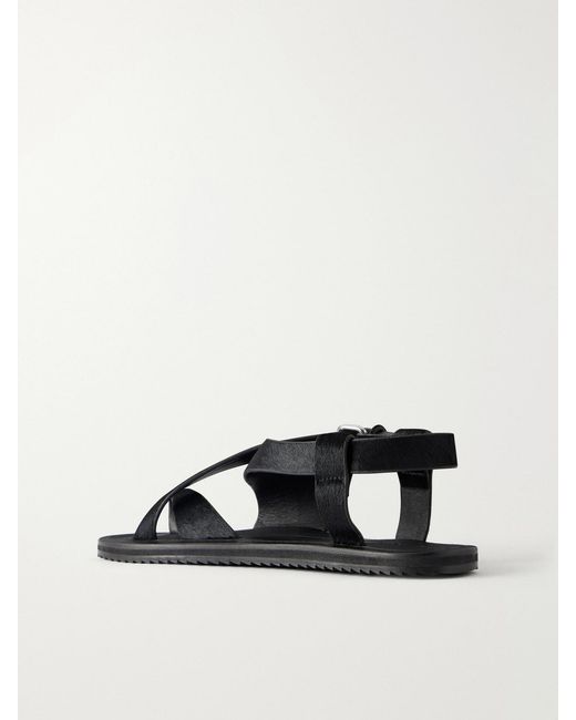 A.Emery Black Ora Pony Hair Sandals