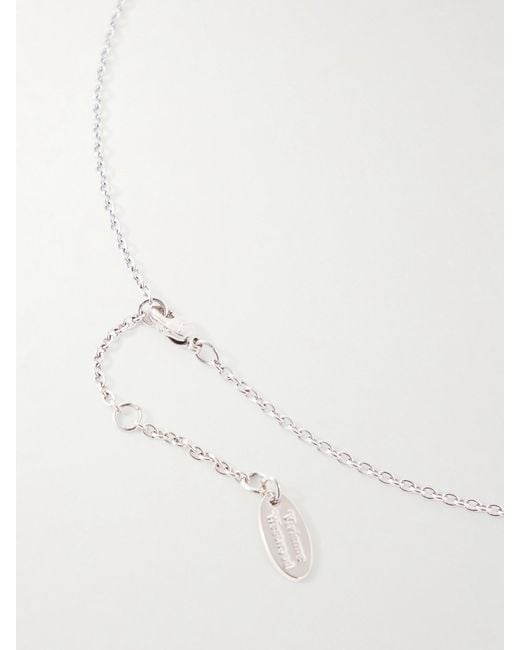 Vivienne Westwood White Aleksa Orb-Detailed Pearl-Effect-Tone Necklace