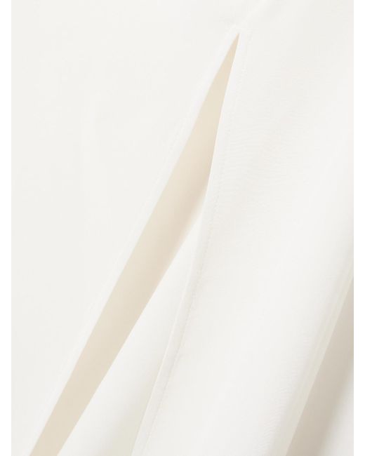 Michael Lo Sordo White Draped Silk-Faille Gown