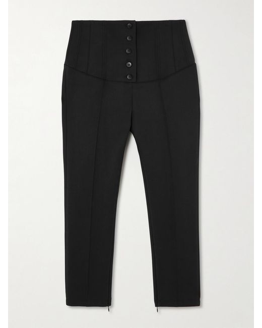 Jacquemus Black Le Pantalon Arlesien Crepe Skinny Capri Pants
