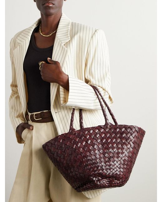 Dragon Diffusion Purple Egola Woven Leather Tote