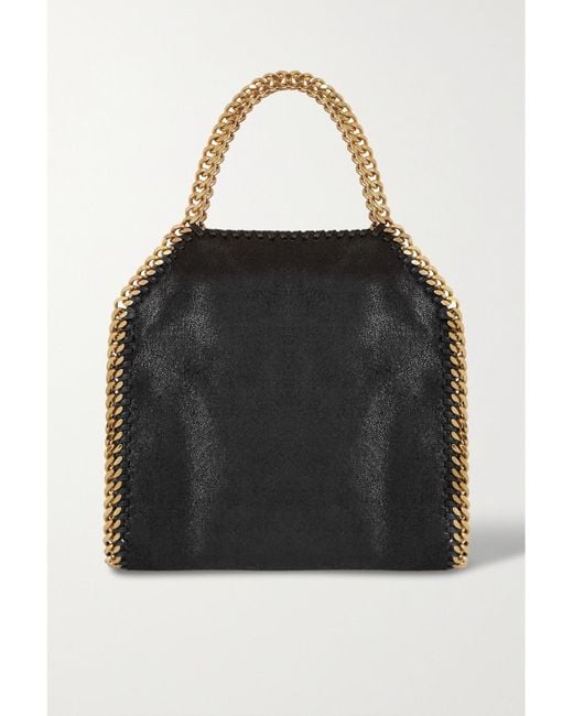 Stella McCartney Black The Falabella Mini Faux Brushed-Leather Shoulder Bag