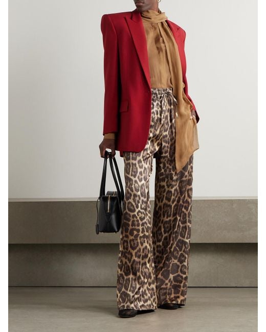 Stella McCartney Natural Leopard-Print Lenzing Ecovero Wide-Leg Pants