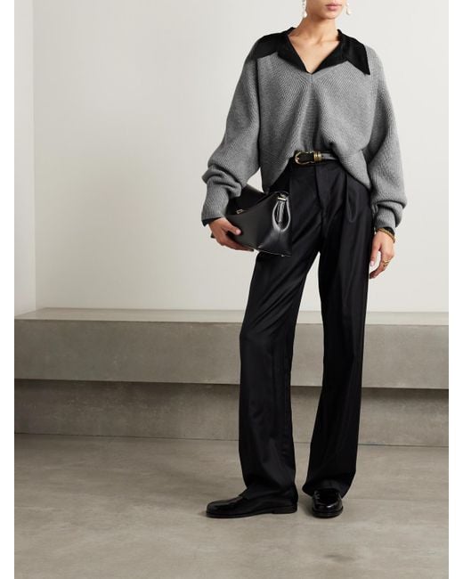 Sa Su Phi Gray Merino Wool And Cashmere-Blend Sweater