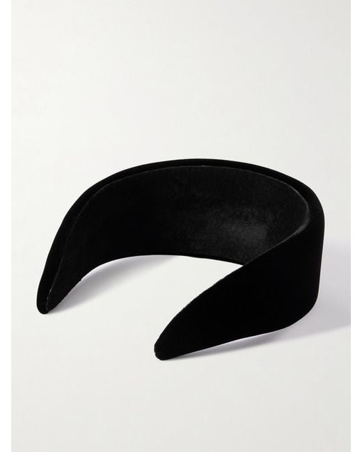 Jennifer Behr Black Maeve Silk-Velvet Headband