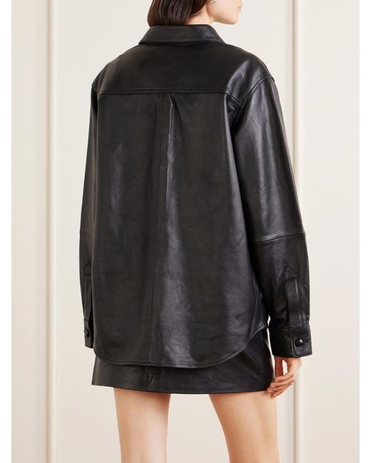 Blazé Milano Black Berber Leather Shirt