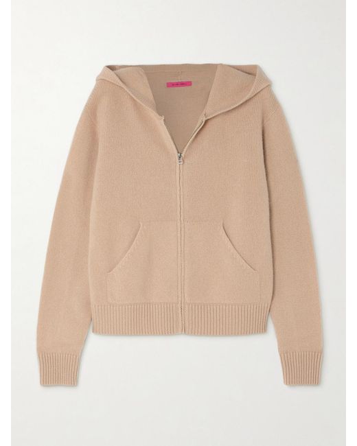 The Elder Statesman Natural Cropped Cashmere Hoodie