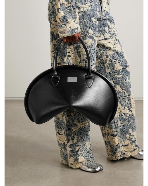 Sac Porté Épaule En Cuir Acne en coloris Black