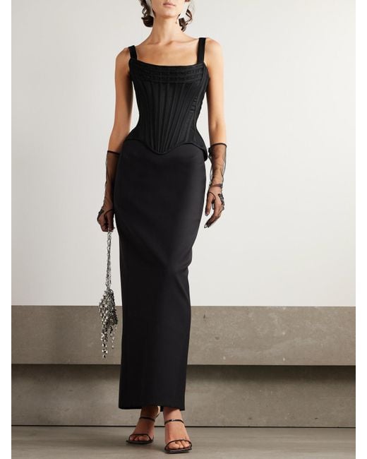 Wiederhoeft Black Recycled-Satin Bustier Top