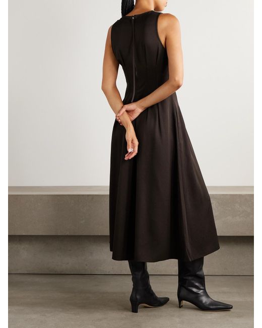 Proenza Schouler Black Bronwyn Midikleid Aus Twill Mit Falten