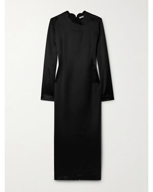 The Row Black Mitzi Silk-Blend Maxi Dress