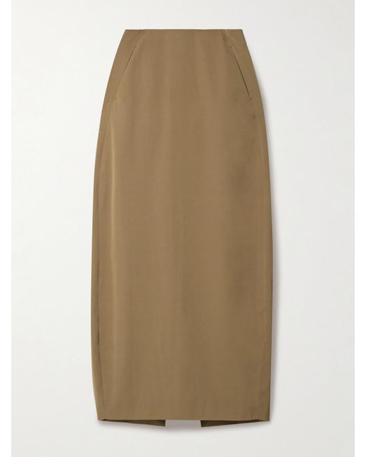 Khaite Natural Lauson Twill Maxi Skirt
