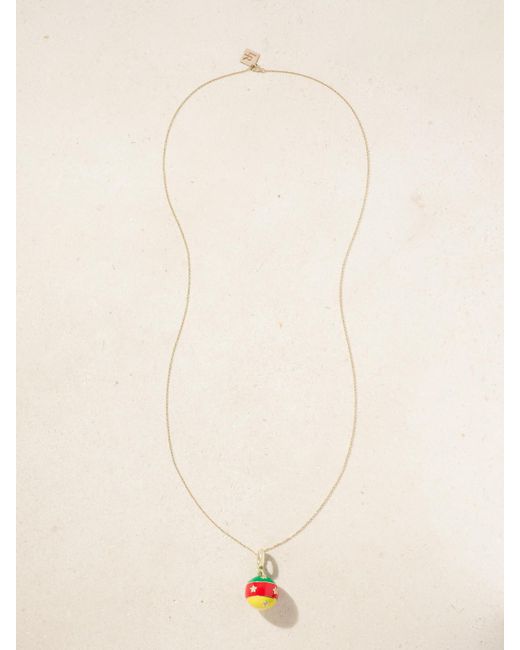 Collier En Or 14 Carats (585/1000) Émail Et Diamants Lauren Rubinski en coloris Natural