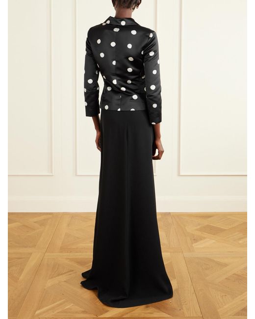 BERNADETTE Black Elle Polka Dot Duchesse-Satin Jacket