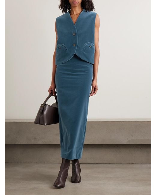 Blazé Milano Blue Jealousy Gliss Cotton-Velvet Vest