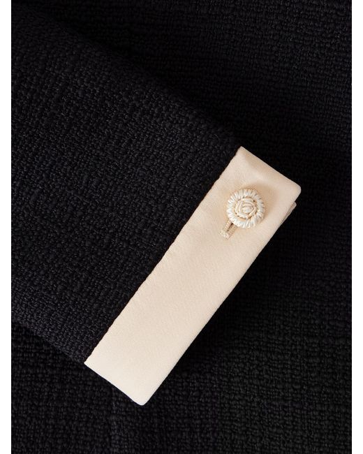 Valentino Garavani Black Bow-Detailed Wool-Blend Tweed Jacket