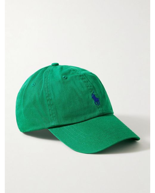 Polo Ralph Lauren Green Embroidered Cotton-Twill Cap