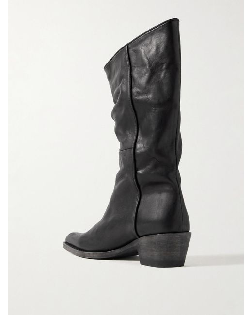 Khaite Black Clive Leather Boots