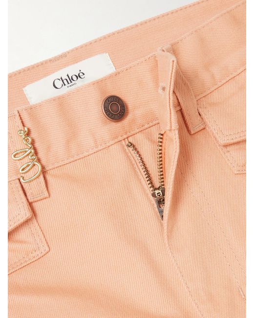 Chloé White Embellished High-Rise Straight-Leg Jeans