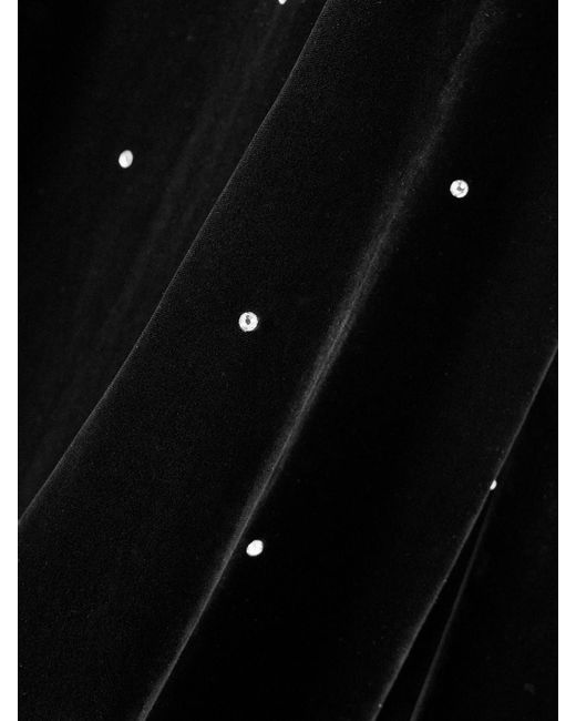 Olivia Von Halle Black Capability Crystal-Embellished Belted Velvet Robe