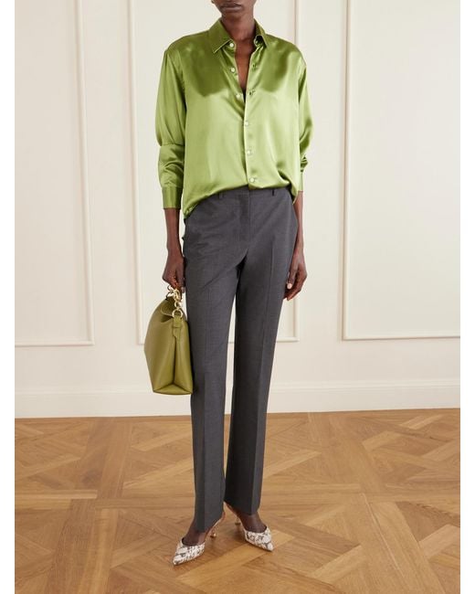 Erdem Green Bloom Large Embellished Textured-Leather Shoulder Bag
