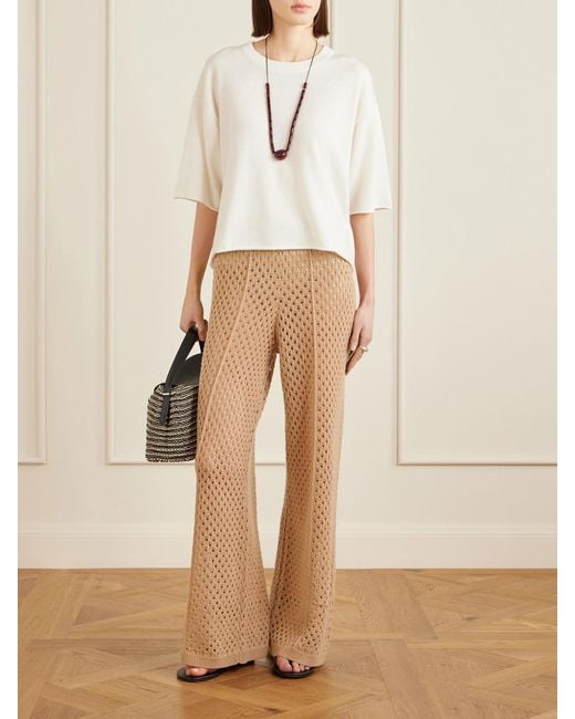 Allude White Cashmere Sweater