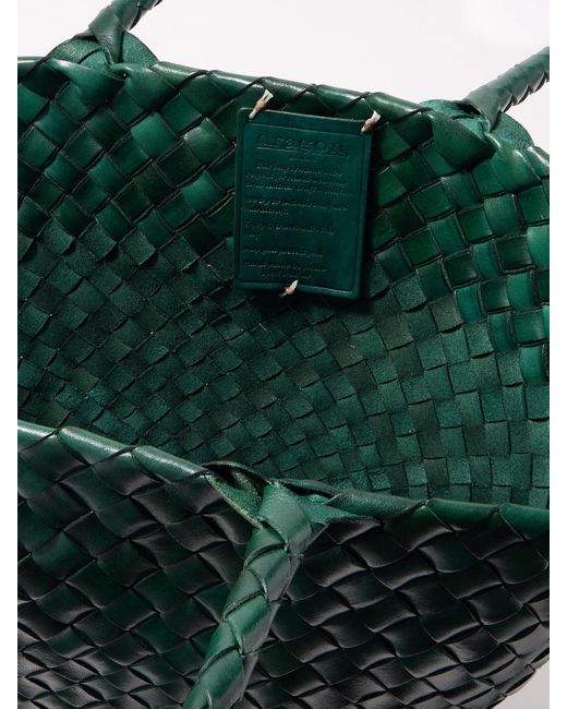Dragon Diffusion Green Egola Tote Aus Geflochtenem Leder