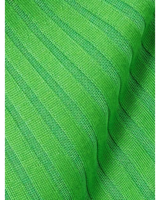 Gabriela Hearst Green Amor Ribbed Cashmere And Silk-Blend Maxi Dress