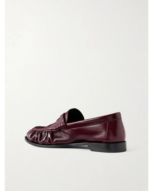 Saint Laurent Red Le Loafer Leather Penny Loafers