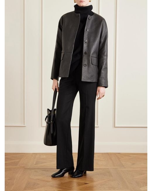 Joseph Black Barbs Paneled Textured-Leather Jacket