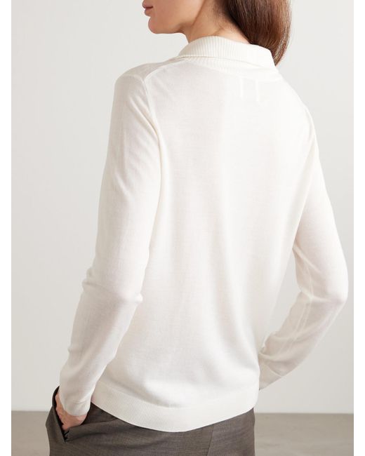Allude White Wool Cardigan
