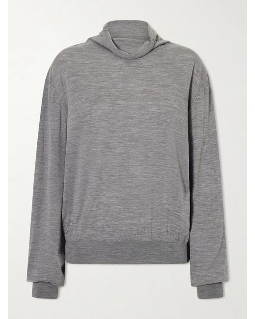 Khaite Gray Annette Merino Wool Turtleneck Sweater