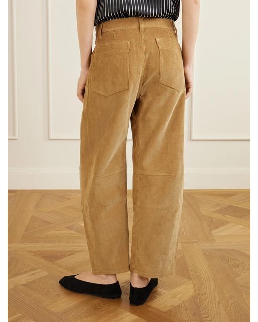 Maria McManus Natural Crescent Corduroy Organic-Cotton Wide-Leg Pants