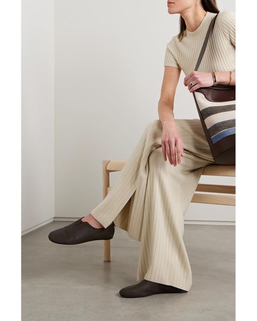 Loro Piana Brown Floaty Nubuck Loafers