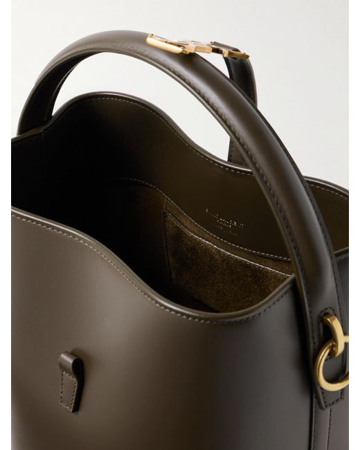 Sac Seau En Cuir Le 37 Small Saint Laurent en coloris Green