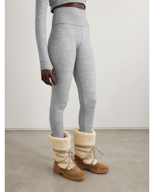 CORDOVA Gray Stowe Gerippte Leggings Aus Einer Wollmischung