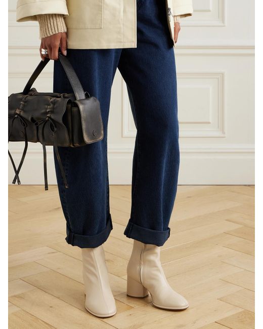 Aeyde Natural Ayla Leather Ankle Boots