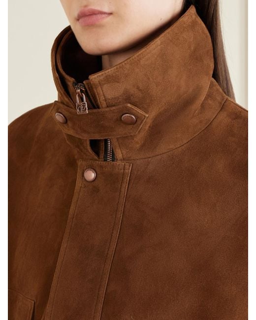 Magda Butrym Brown Suede Biker Jacket