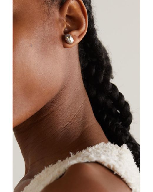 Melissa Joy Manning Gray 14-Karat Recycled Pearl Earrings