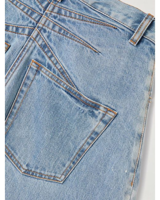 Alaïa Blue Round High-Rise Barrel-Leg Jeans