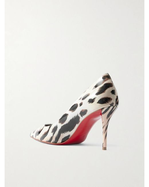 Christian Louboutin Multicolor Miss Z Gigi 80 Leopard-Print Patent-Leather Point-Toe Pumps