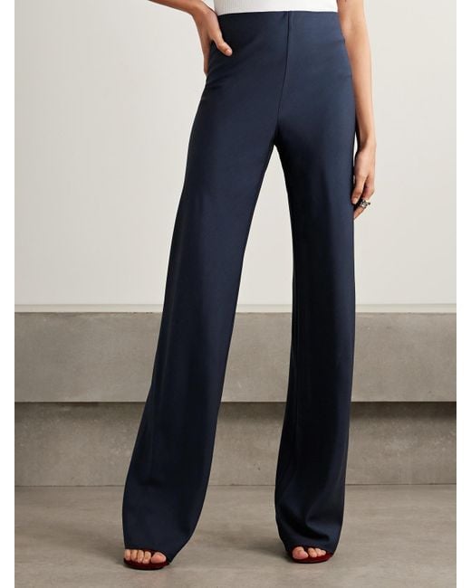 Kallmeyer Blue Adira Twill Wide-Leg Pants