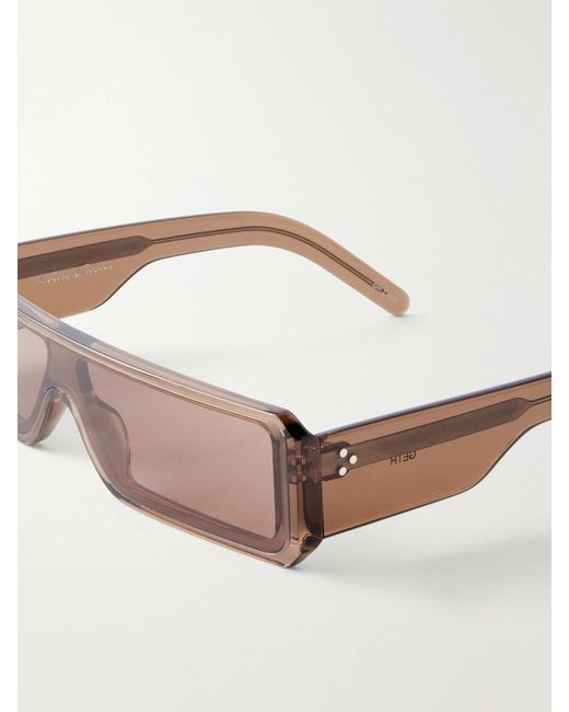 Rick Owens Brown Rectangular Frame Acetate Sunglasses