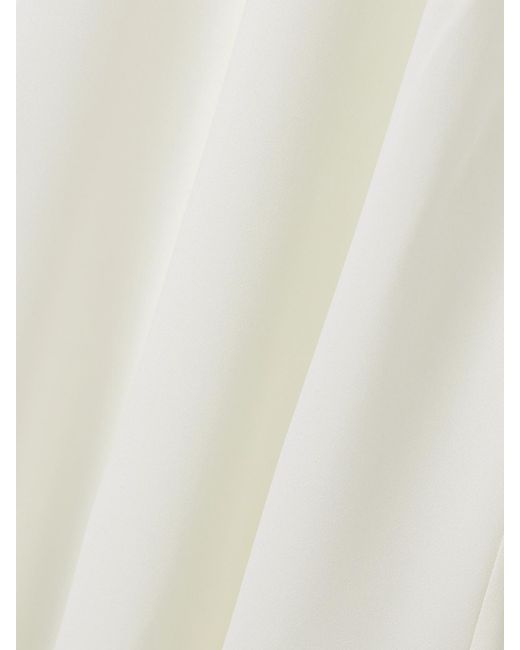 SARA CRISTINA White Ola Pearl-Embellished Recycled Crepe De Chine Midi Skirt