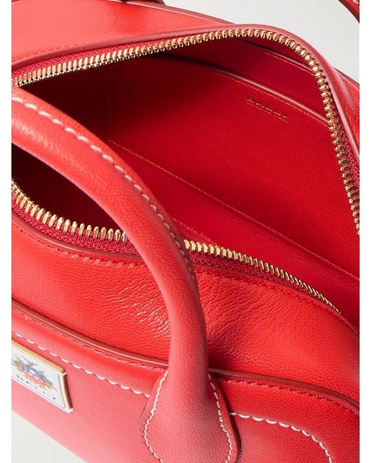 Bally Red Unda Appliquéd Leather Tote